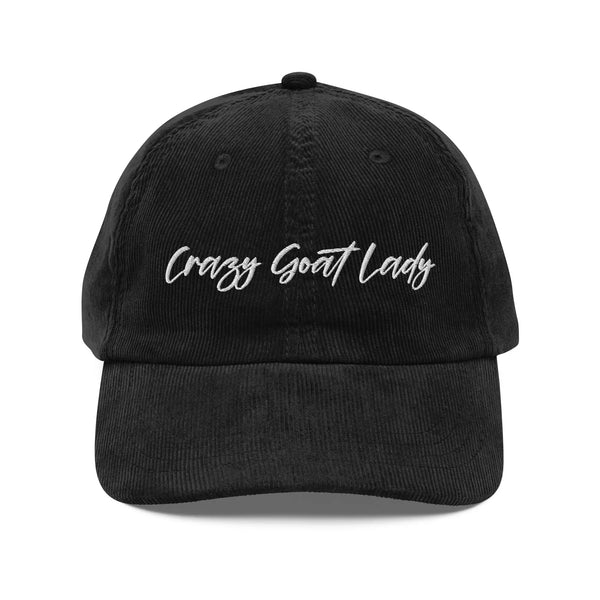 Crazy Goat Lady Corduroy Hat – Vintage Style Goat Lover Cap Crazy Goat Lady
