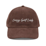 Crazy Goat Lady Corduroy Hat – Vintage Style Goat Lover Cap Crazy Goat Lady