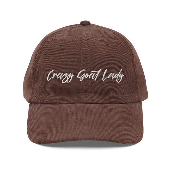 Crazy Goat Lady Corduroy Hat – Vintage Style Goat Lover Cap Crazy Goat Lady