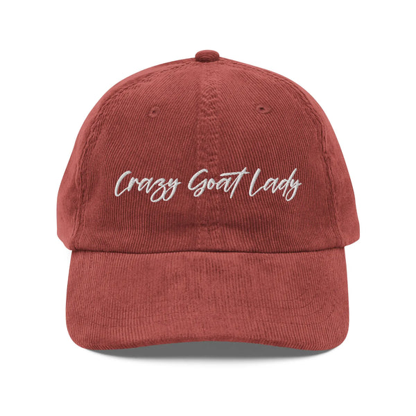 Crazy Goat Lady Corduroy Hat – Vintage Style Goat Lover Cap Crazy Goat Lady