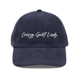 Crazy Goat Lady Corduroy Hat – Vintage Style Goat Lover Cap Crazy Goat Lady