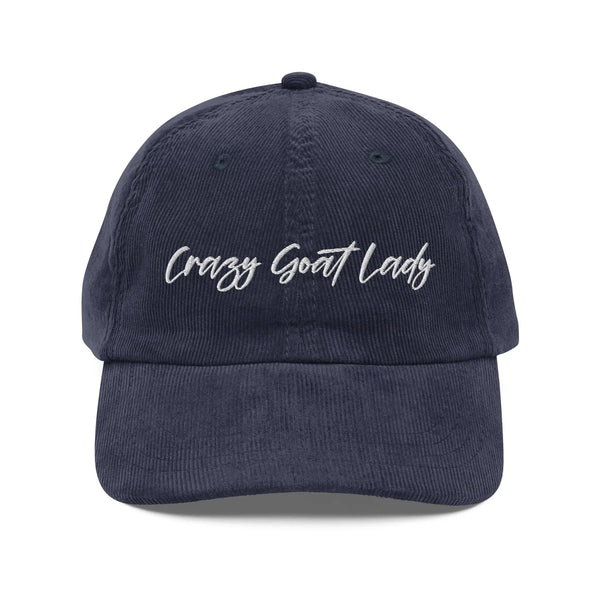 Crazy Goat Lady Corduroy Hat – Vintage Style Goat Lover Cap Crazy Goat Lady