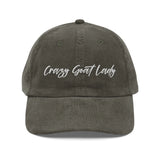 Crazy Goat Lady Corduroy Hat – Vintage Style Goat Lover Cap Crazy Goat Lady