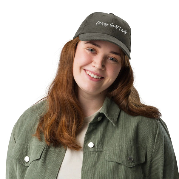 Crazy Goat Lady Corduroy Hat – Vintage Style Goat Lover Cap Crazy Goat Lady