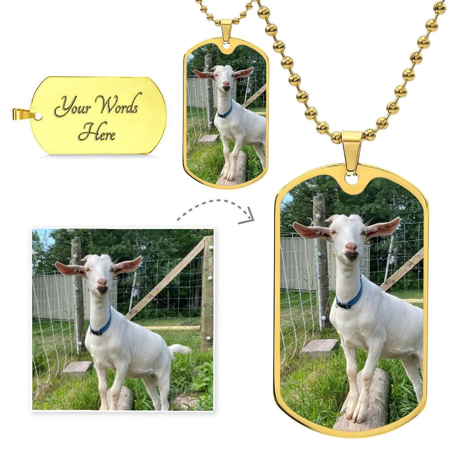 My Goat BFF Customizable Dog Tag Necklace ShineOn Fulfillment