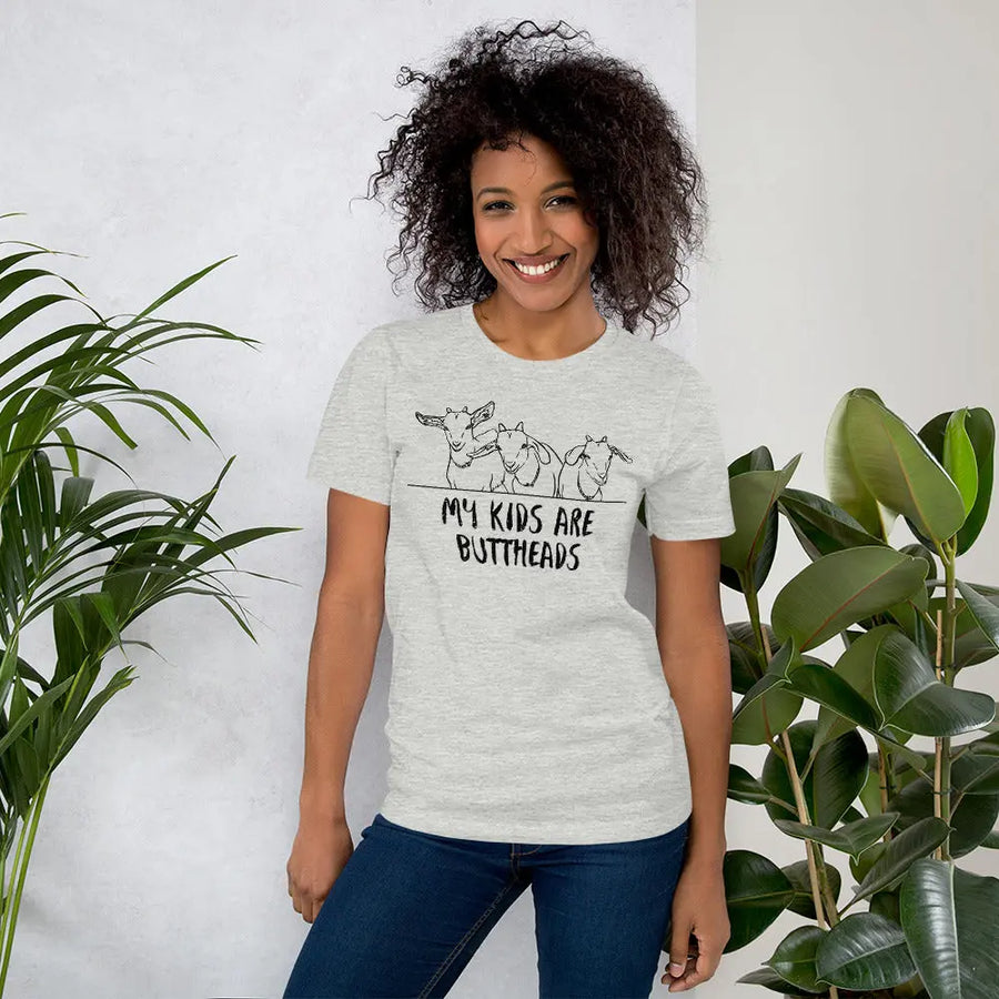 My Kids Are Buttheads Goat T-Shirt – Funny Goat Owner Tee Crazy Goat Lady